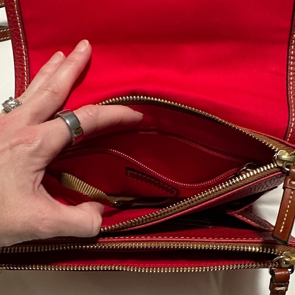 Dooney & Bourke Red and Brown Crossbody Bag - Picture 4 of 6
